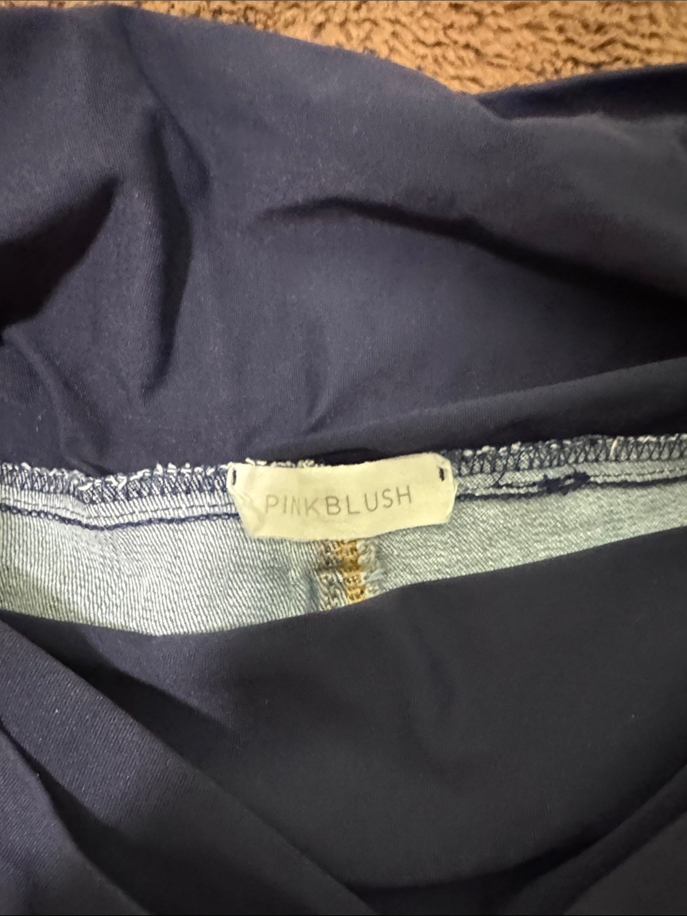 Pinkblush Navy Stretch Jersey Top